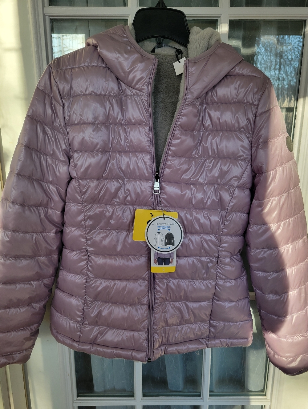 New  Andrew Marc Women's Quilted Puffer Jacket with Hood